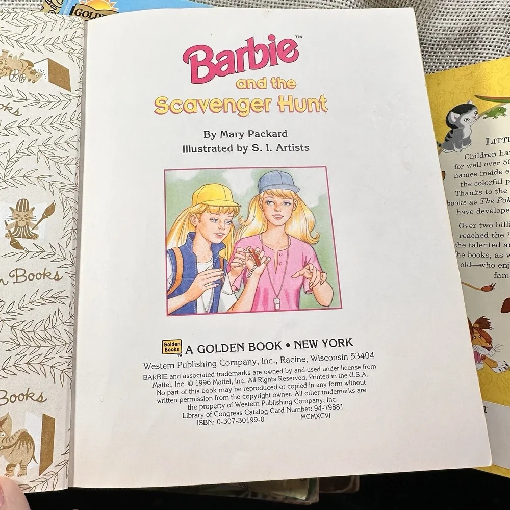 Little Golden Books Lot‎ 4 Poky Little Puppy Scooby Doo Barbie Taxi Kids